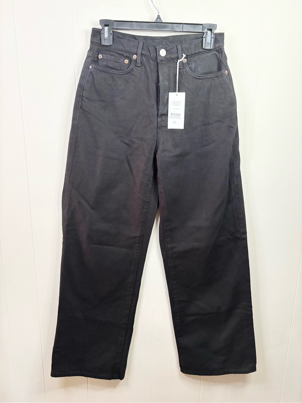 Buck Mason black ridge twill deck jeans wide leg high rise size 27 new